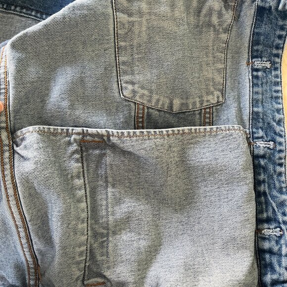 VTG Y2K Eddie Bauer Sz XL Men's Cotton Denim Trucker Style Jean Jacket - Picture 9 of 12